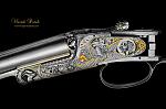Bulino engraving and Multi color Gold inlay on HEYM mod.88 s-b-s shotgun
